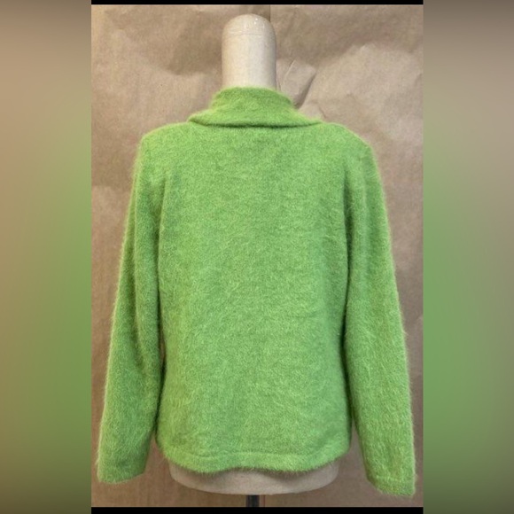 NWT Vintage Venesha fully lined Lime Green Angora button jacket size Small - Picture 3 of 8